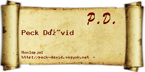 Peck Dávid névjegykártya