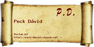 Peck Dávid névjegykártya